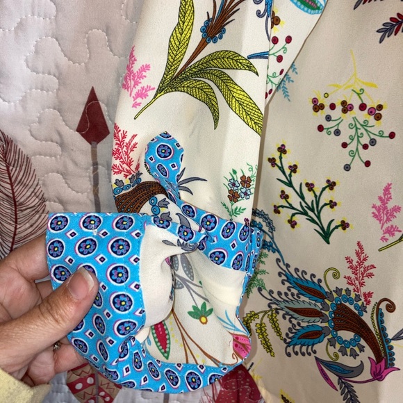 Talbots Floral Long Sleeve Blouse Large petite - Picture 4 of 12